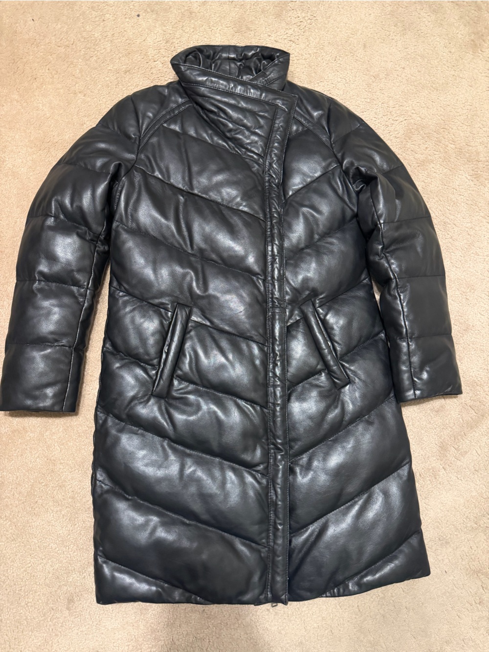 BRYLL Women's Leather Puffer Coat